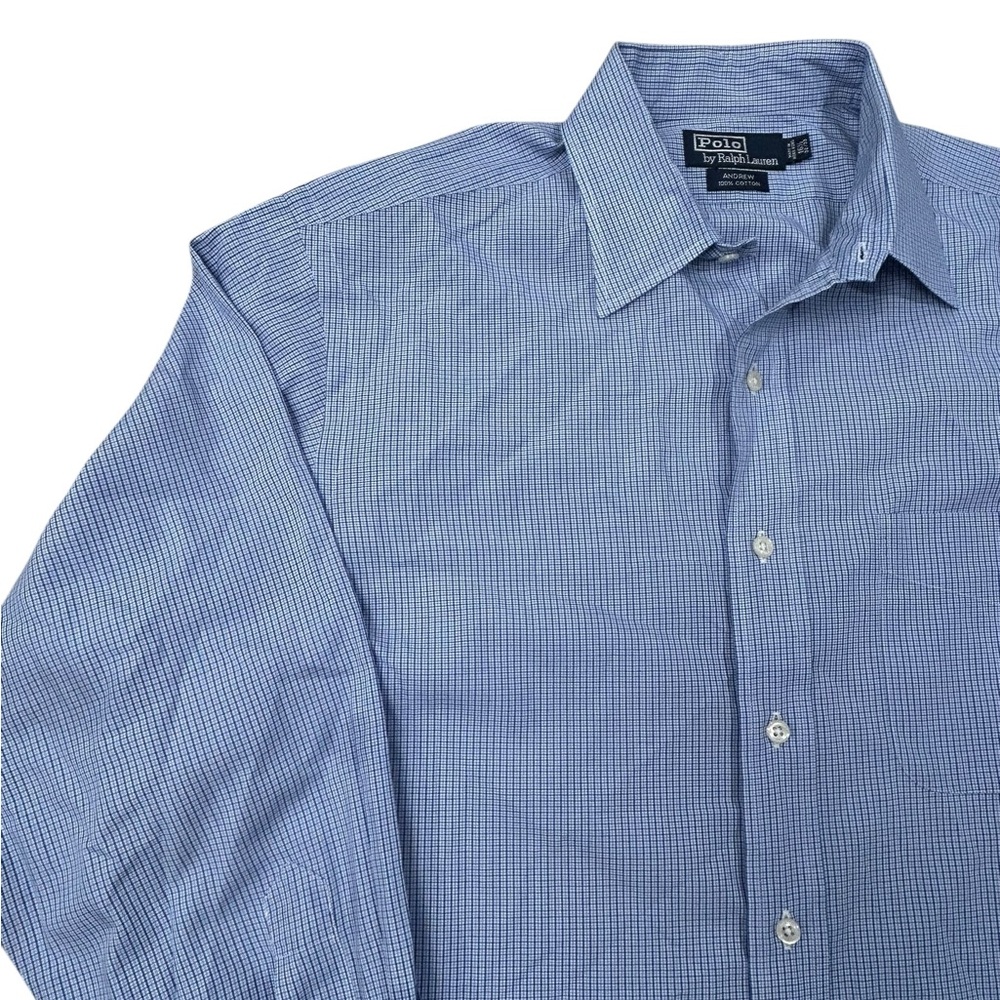 Polo by Ralph Lauren Light Blue Micro-Check Dress Shirt